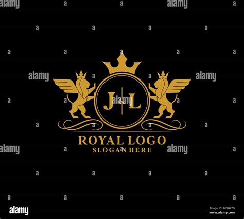 Jl Letter Lion Royal Luxury Heraldiccrest Logo Template In Vector Art