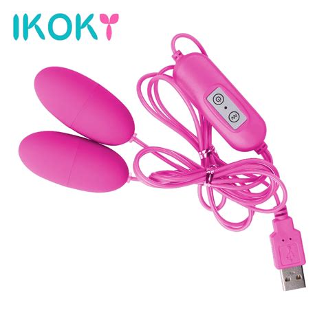 ikoky dual vibrator 12 frequency vibrating egg clitoris stimulator usb adult product sex toys