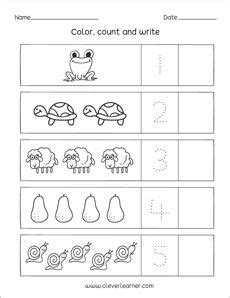 preschool counting  writing activity sheets preschool