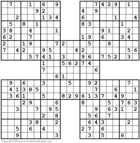 1001 Moderate Samurai Sudoku Puzzles Printable Puzzles Sudoku Puzzles