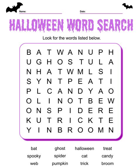15 Best Halloween Word Search Printable Pages Pdf For Free At Printablee