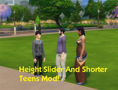 Height Slider And Shorter Teens Mod V12 Mod Sims 4 Mod Mod For Sims 4