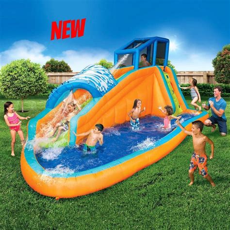 Kids Swimming Pool Inflatable Water Slide Bouncing Castle Blower Yard