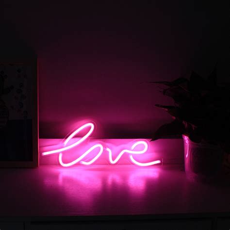 Valentines T For Her Love Neon Light Neon Words Etsy