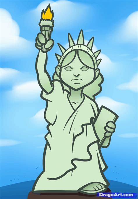 How To Draw The Statue Of Liberty Easy Step By Step M