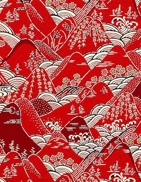 China Hills Washed Out In Red Japanese Patterns Japanese Art
