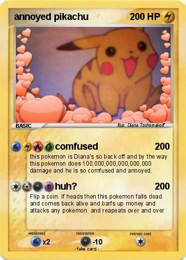 Pokémon Annoyed Pikachu Comfused My Pokemon Card