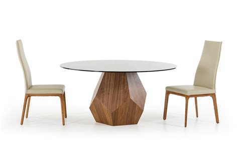 Luxury marble dining table | dilegno onyx. Modrest Rackham Modern Walnut Round Dining Table