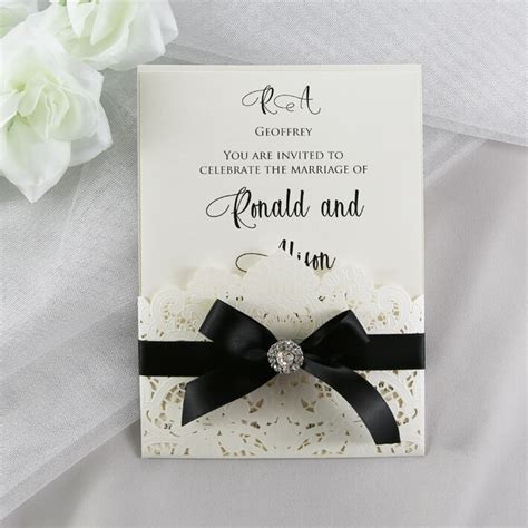 Black and Ivory Pocket Invitation | Red Rose Invitations