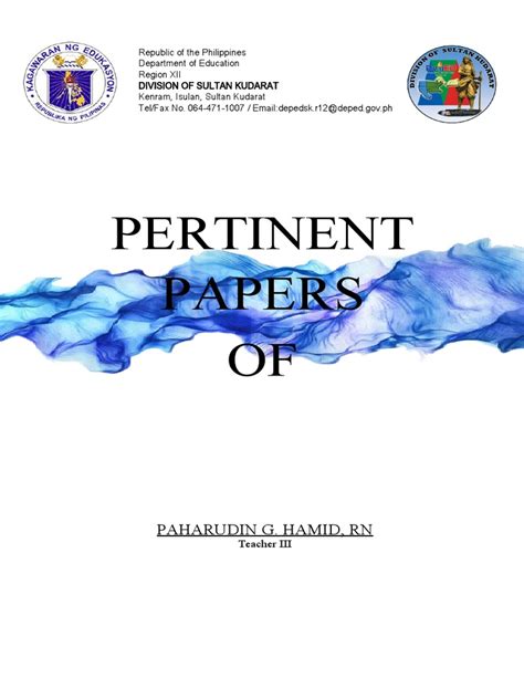 Front Page Pertinent Papers Pdf