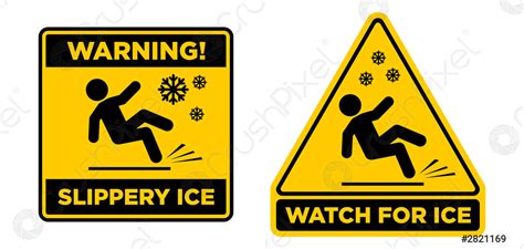Slippery Ice Warning Sign Stock Vector Crushpixel