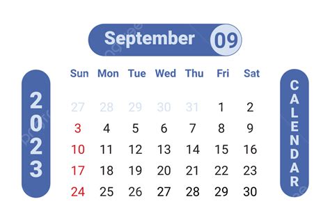 September 2023 Calendar Blue Color Calendar 2023 Calendar
