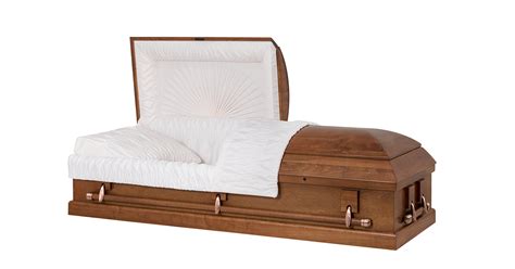 Casket Poplar Open Grain Brown Cercueils Concept