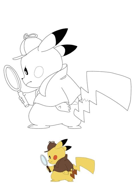 Detective Pikachu Colouring Sheets At Pikachu