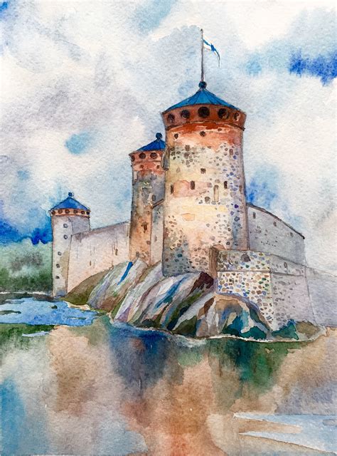 Watercolor castle + timelapse on Behance
