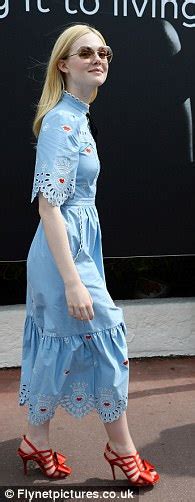 Elle Fanning Stuns In Blue During Cannes Film Festival Daily Mail Online