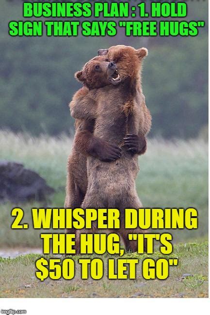 grizzly bear hugging woman meme