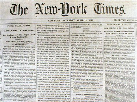 Lot Of 5 Orignal 1860 New York Times Newspapers W Pre Civil War