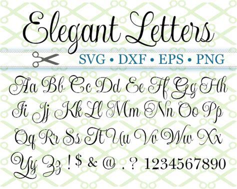 Elegant Script Svg Font Cricut And Silhouette Files Svg Dxf Eps Png