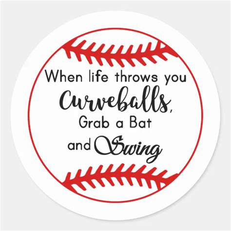 Cool Baseball Life Curve Balls Sports Classic Round Sticker Zazzle