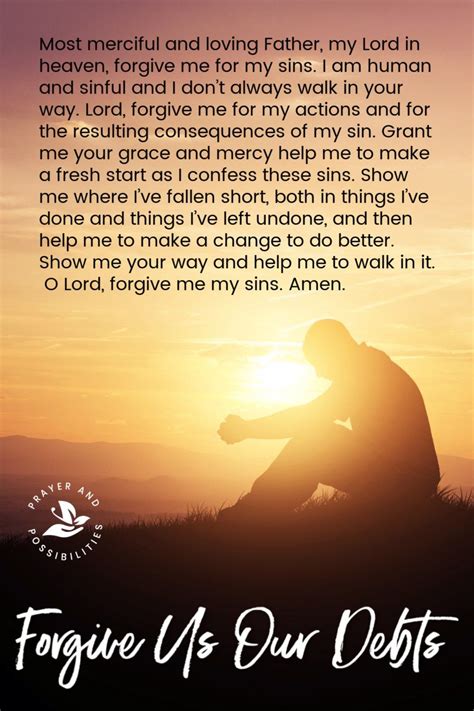 Forgive Us Our Debts Prayer Of Confession Confession Prayer Prayer