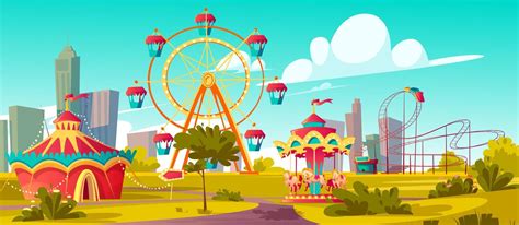 Amusement Park Carnival Or Festive Fair Cartoon 21842940 Vector Art At