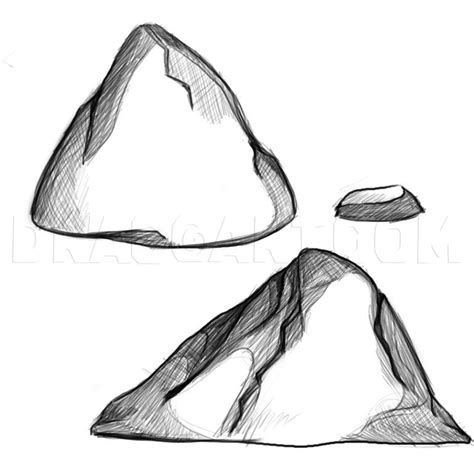 How To Draw Rocks Step By Step Drawing Guide By Dawn Dragoart