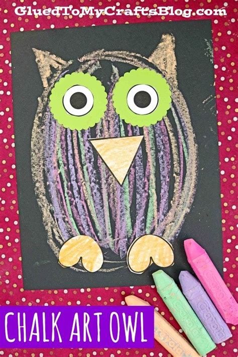 Chalk Art Owl Craft For Kids Its A Hoot To Make Glued To My