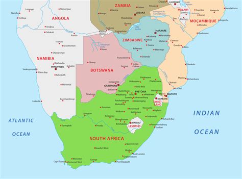 Map Of South Africa Countries Map Of Africa
