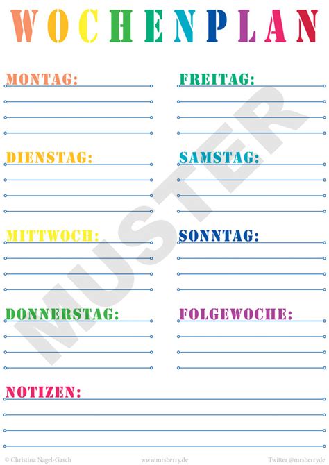 Zur navigation springen zur suche springen. Printable: Wochenplan zum kostenlosen Download