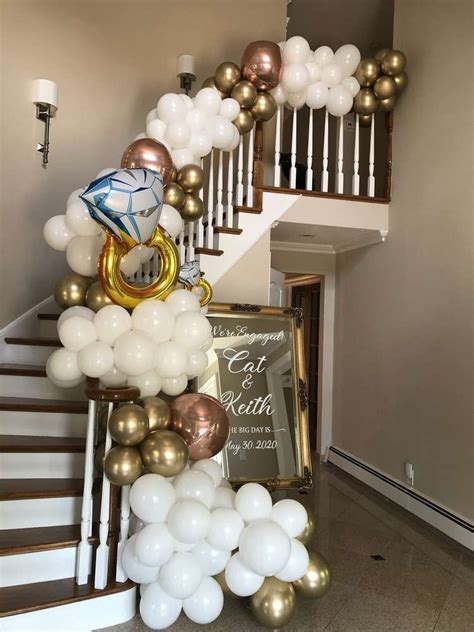 The Balloon Garland At This Were Engaged Engagement Party Is Amazing See M Engagement