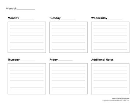 Printable Weekly Calendar Template Free Blank Pdf Weekly Calendar
