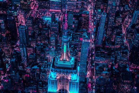 Newyorkglow Ii On Behance Cidades A Noite Brilho Neon Paisagem Hd