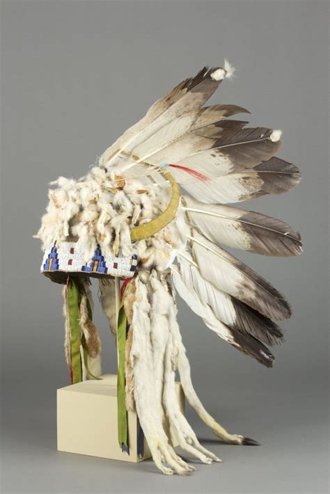 Nez Perce Artist Headdress Ca 1885 Ermine Felt And Feathers