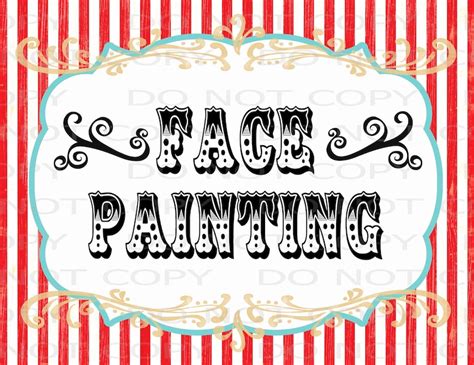 Face Painting Sign Printable Printable Templates