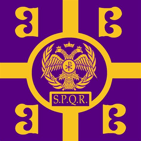 The Emblem For Spqr Is Shown In Purple And Yellow