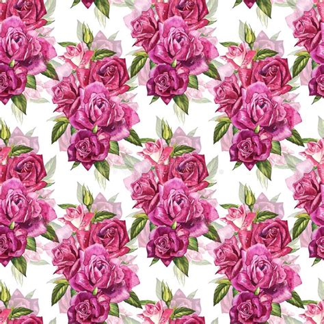 Natural Pink Roses Background Seamless Pattern Of Red And Pink Roses