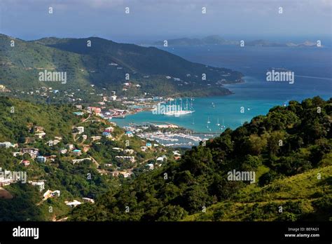 Panoramic View Of Road Town Harbor And Surrounding Islands Tortola