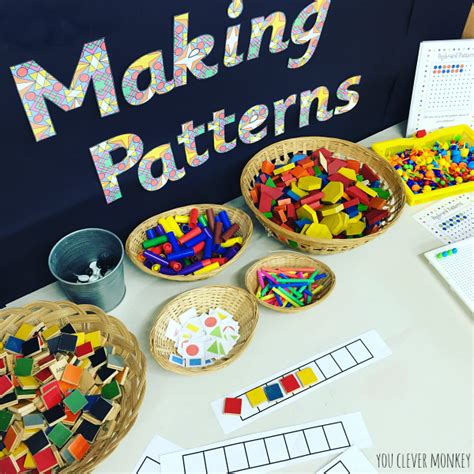 Making Patterns In Preschool Math Patterns Pattern Activities