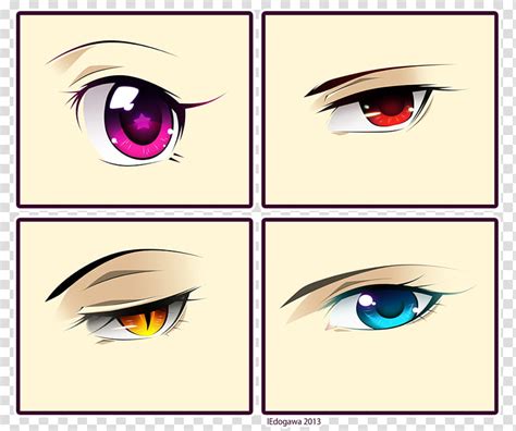 Anime Eyes Four Assorted Color Eyes Collage Illustration