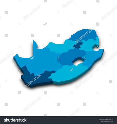 South Africa Political Map Administrative Divisions Stock Vector