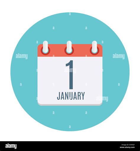 First January Dates Flat Icon Vector Illustration Stock Vector Image