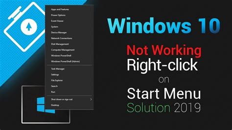 Windows 10 Not Working Right Click On Start Menu Solution 2019 Is