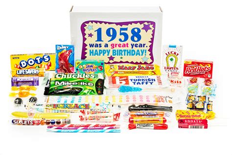 Buy Retro Candy Yum ~ 1958 64th Birthday T Box Nostalgic Candy Mix