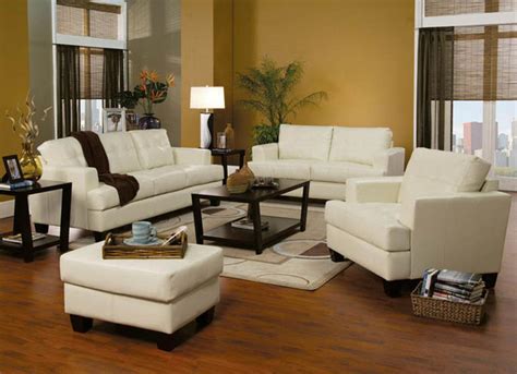 Contemporary Modern Leather Upholstered Living Room Sofa Sets