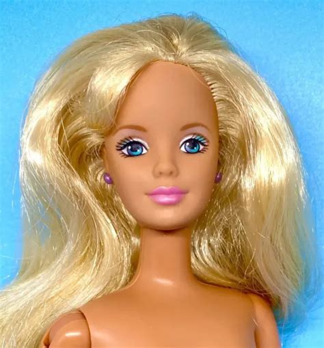 1990S MATTEL VINTAGE Poseable BARBIE DOLL Nude Blonde Hair ARTICULATED