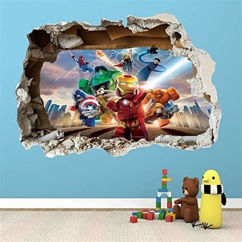 From 1499 Lego Super Heroes Smashed Wall Sticker 3d Bedroom Boys