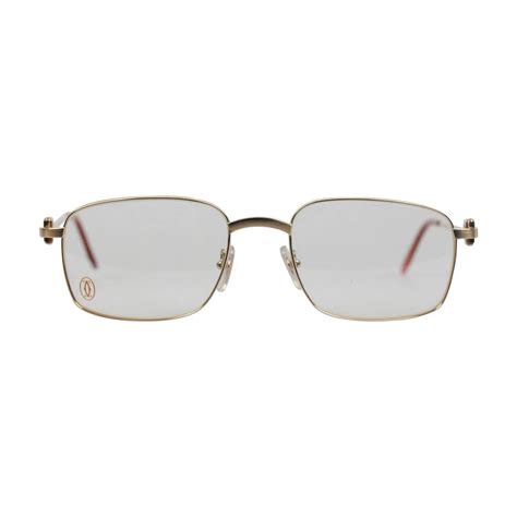 Cartier Paris Gold Rectangular Frame Eyeglasses T8100455 56mm 140 Nos For Sale At 1stdibs