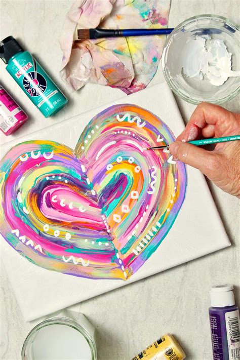 Diy Easy Abstract Heart Painting Welcome To Nanas