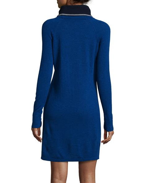 Mag By Magaschoni Cashmere Turtleneck Colorblock Dress